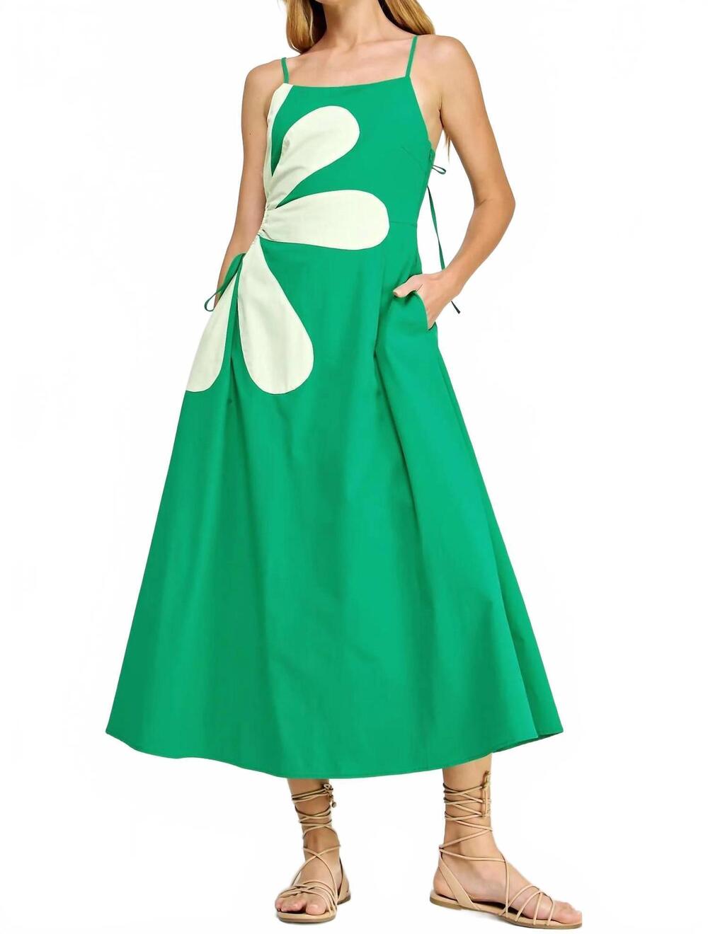 NEW NEWMO flower dress in green